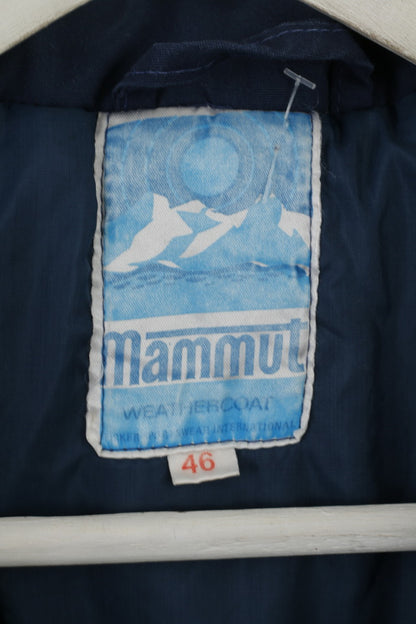 Mammut Mens 46 M Jacket Vintage Bleu Marine Parka Nylon Weathercoat Unisexe