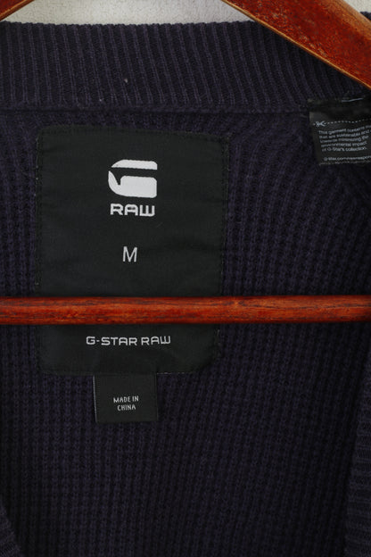 G-Star Raw Men M Jumper Maglione classico girocollo in maglia raglan in cotone blu scuro