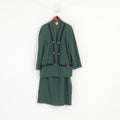 Franken Walder Femme 52 XXL Costume Vert 2 Pièces Vert Vintage Veste Jupe Laine Mélangée