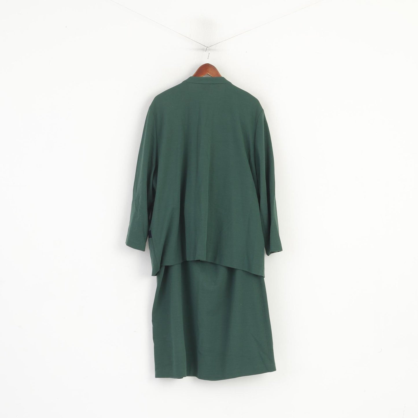 Franken Walder Women 52 XXL Suit Green 2 Piece Green Vintage Jacket Skirt Wool Blend