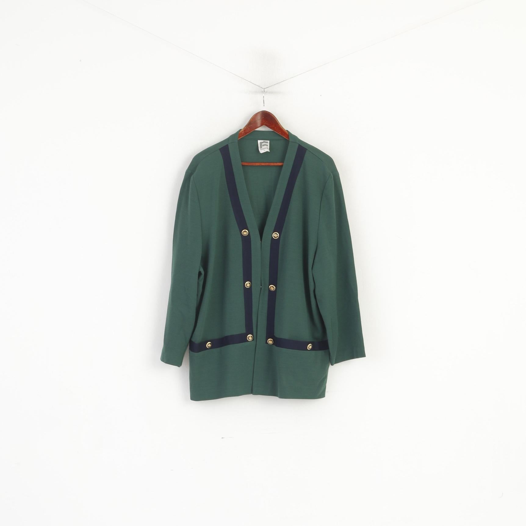 Franken Walder Women 52 XXL Suit Green 2 Piece Green Vintage Jacket Skirt Wool Blend