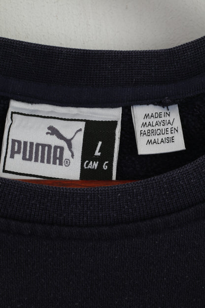 Felpa Puma da uomo L (M) in cotone blu scuro Svenska maglia classica da calcio svedese