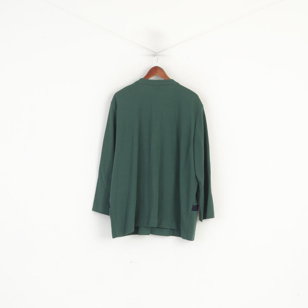 Franken Walder Women 52 XXL Suit Green 2 Piece Green Vintage Jacket Skirt Wool Blend