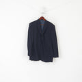 Marks &amp; Spencer Hommes 40 102 Blazer Marine Laine Simple Boutonnage Épaulettes Veste