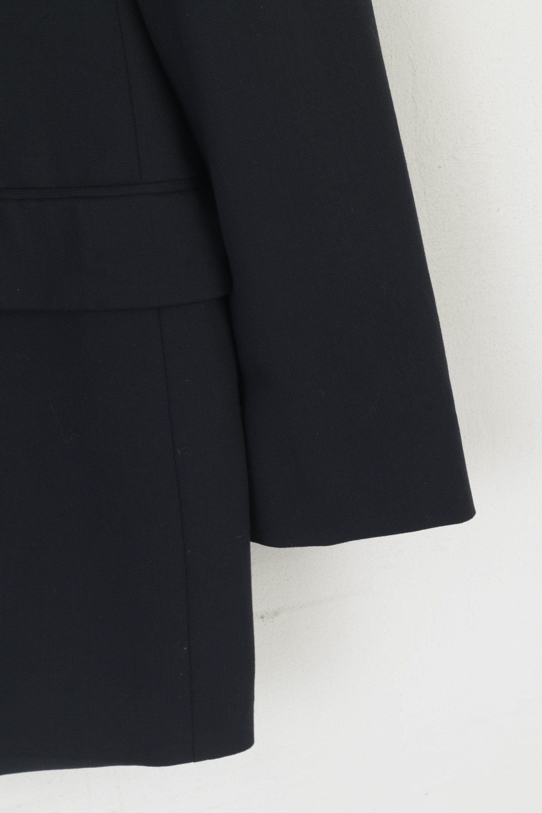 Marks &amp; Spencer Hommes 40 102 Blazer Marine Laine Simple Boutonnage Épaulettes Veste