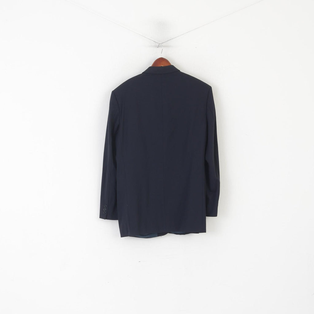 Marks &amp; Spencer Hommes 40 102 Blazer Marine Laine Simple Boutonnage Épaulettes Veste