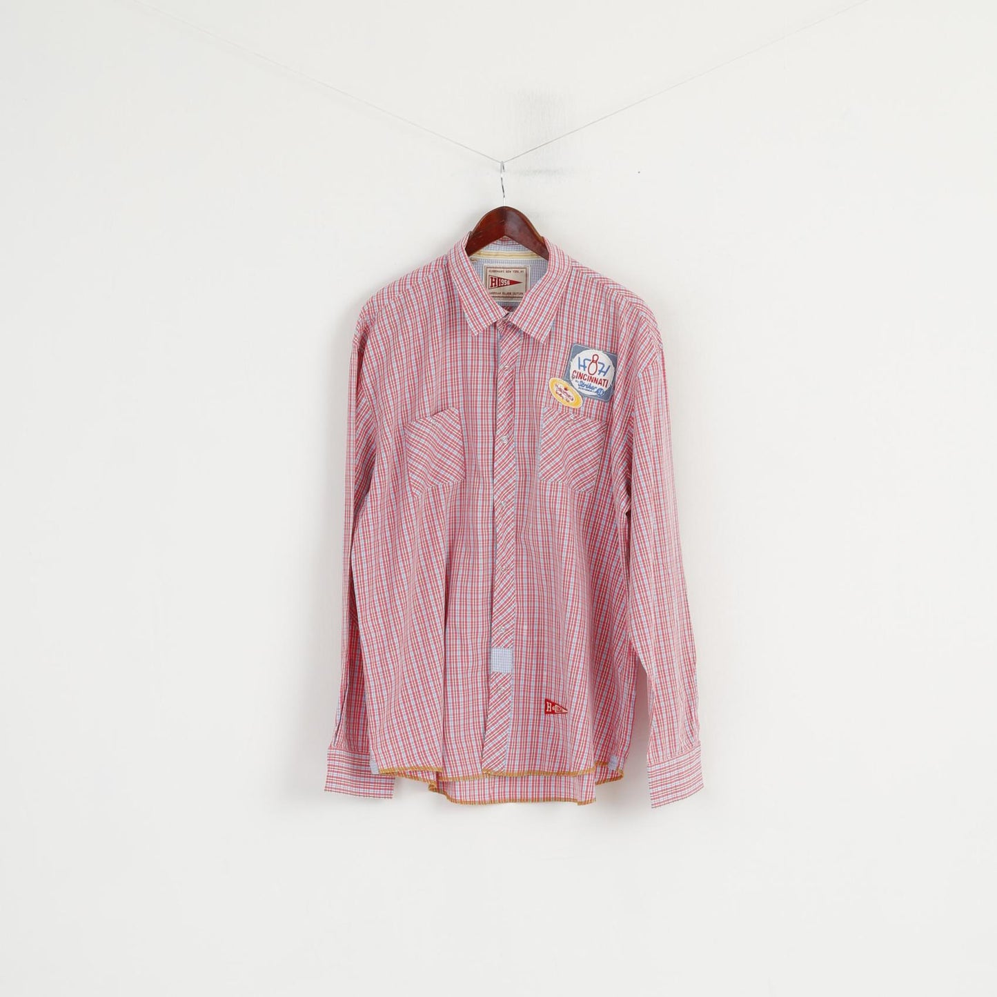 Huberman's Men XXXL Casual Shirt Pink Check College Couture Long Sleeve Top