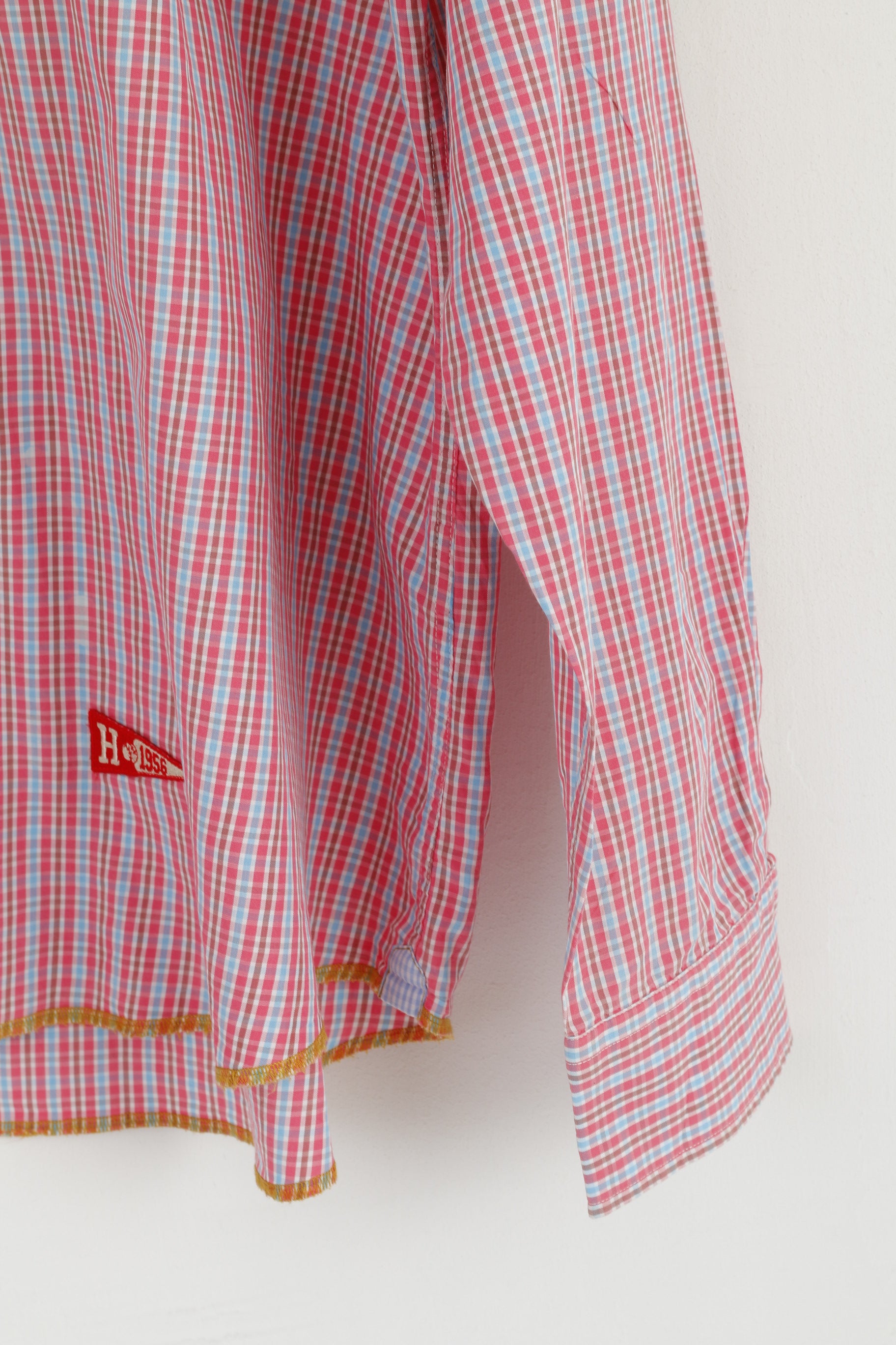 Huberman's Men XXXL Casual Shirt Pink Check College Couture Long Sleeve Top