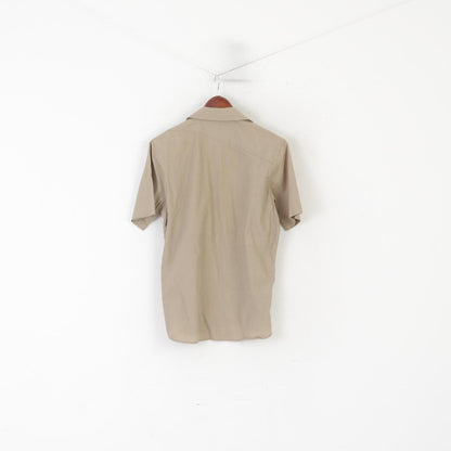 Volcom Chemise décontractée pour hommes en coton beige avec poche sur mesure et manches courtes pour l'extérieur