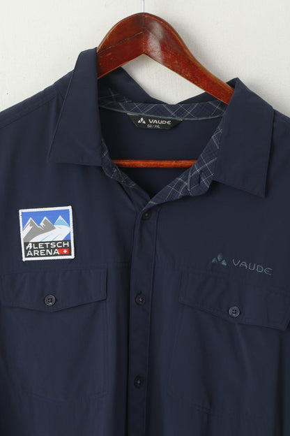 Vaude Men 56 XXL (XL) Casual Shirt Navy Nylon Altesch Arena Mountain Outdoor Top