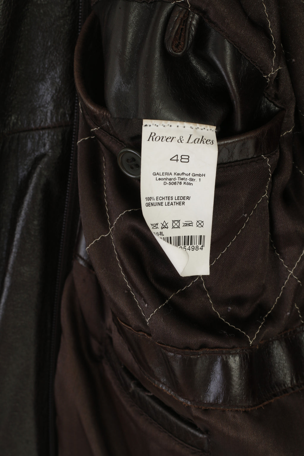 Rover & Lakes Men 48 M Jacket Brown Leather Shiny Vintage Classic Biker Top