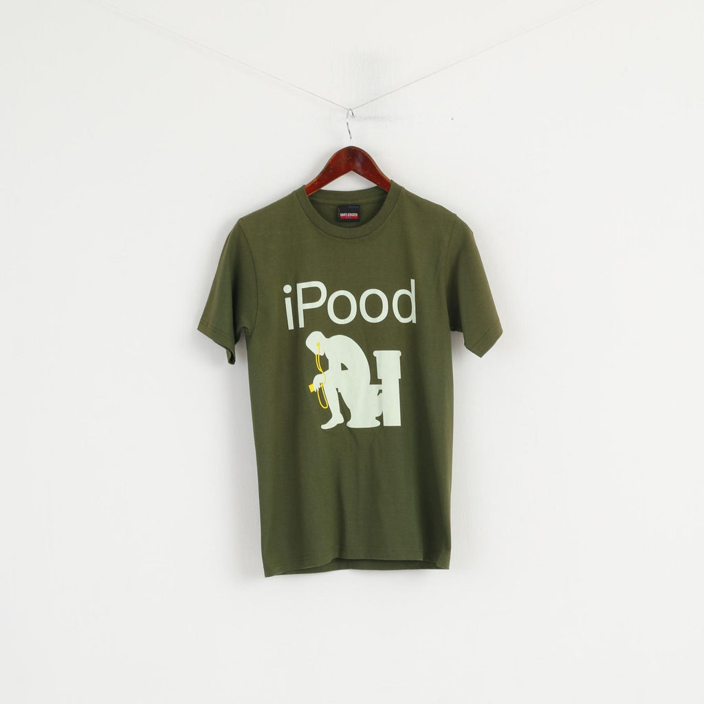 Unfledged Chemise M (S) pour homme en coton vert avec motif iPOD à manches courtes