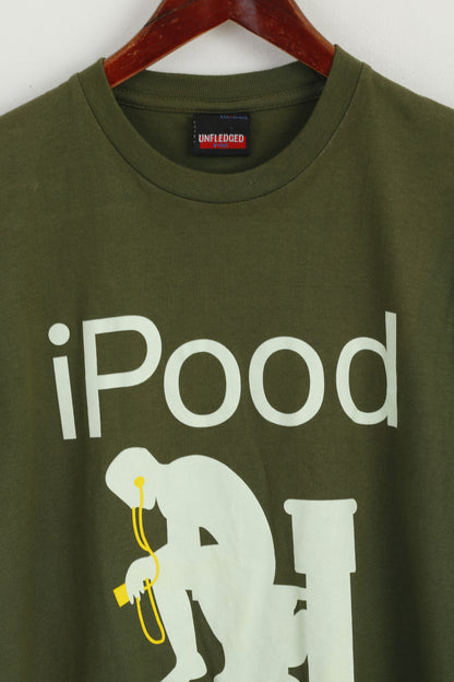 Camicia Unfledged da uomo M (S) Top a maniche corte per iPod con grafica in cotone verde