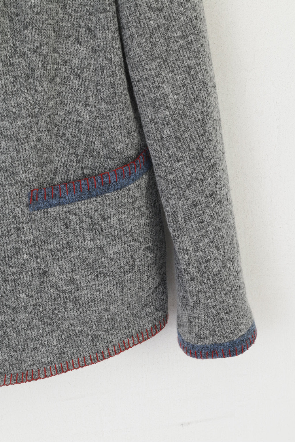 Peter Hahn Women 42 16 L Cardigan Gray Wool Vintage Pockets Casual Sweater