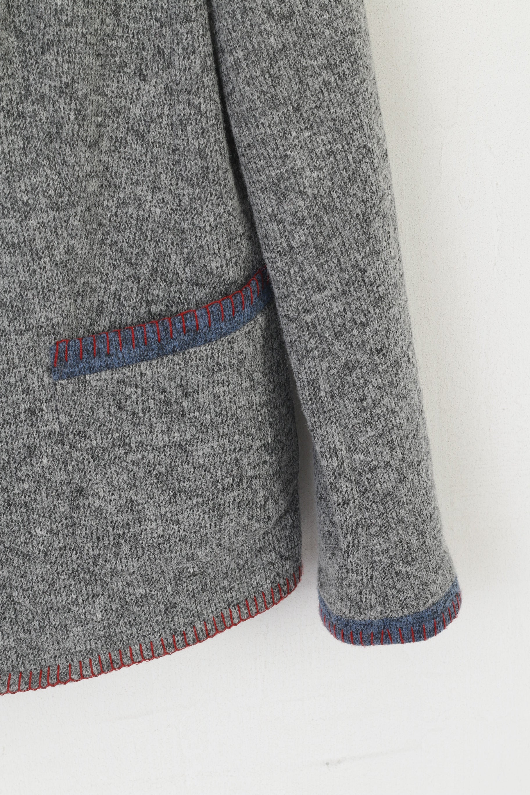 Peter Hahn Women 42 16 L Cardigan Gray Wool Vintage Pockets Casual Sweater