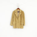 Toni Robe Femme 46 XL Veste Moutarde Laine Cachemire Vintage Oversize Double Boutonnage Haut