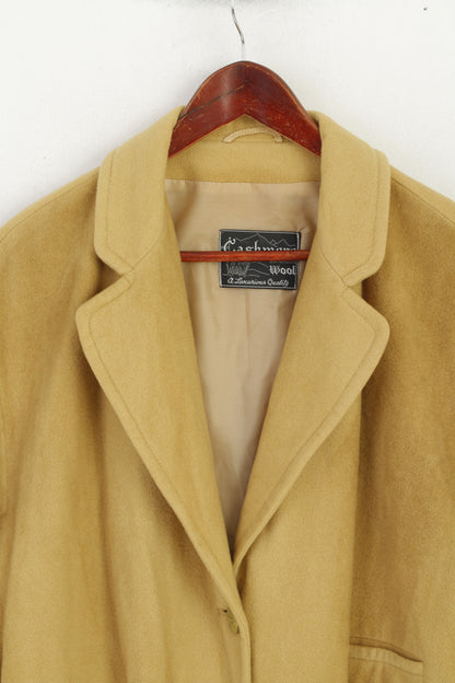Toni Dress Women 46 XL Jacket Mustard Wool Cashmere Vintage Oversize Double Breasted Top