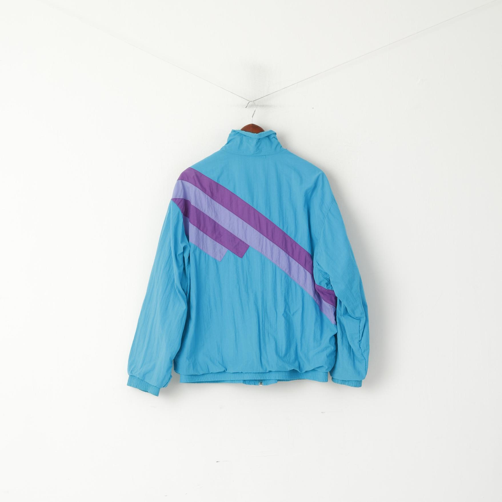The Flagship Men L Jacket Turquoise Festival Bomber Full Zipper rétro Survêtement Top