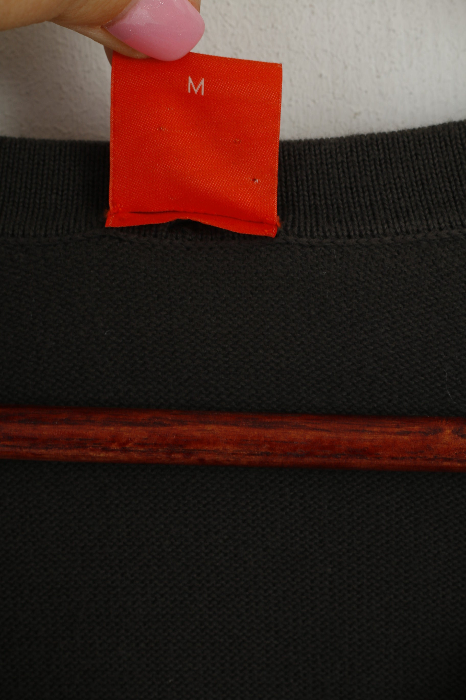 Hugo Boss Uomo M Maglione in cotone verde con scollo a V classico maglione elasticizzato morbido