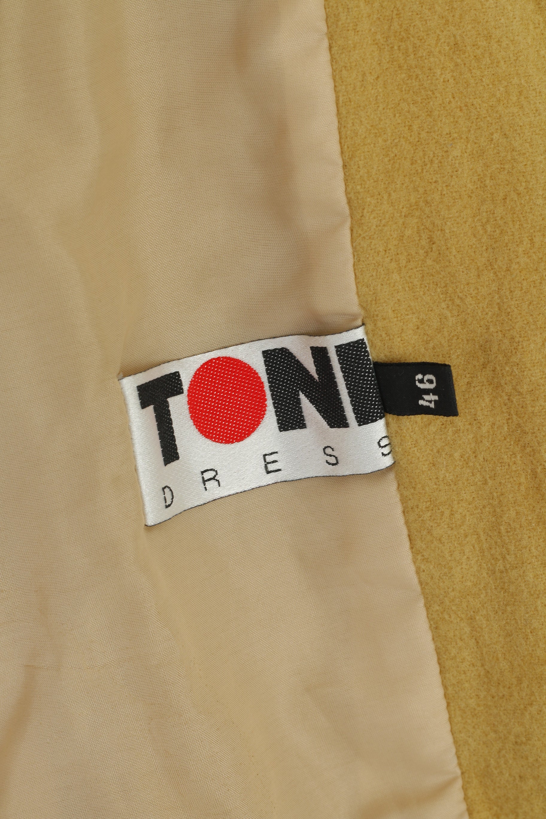 Toni Dress Women 46 XL Jacket Mustard Wool Cashmere Vintage Oversize Double Breasted Top