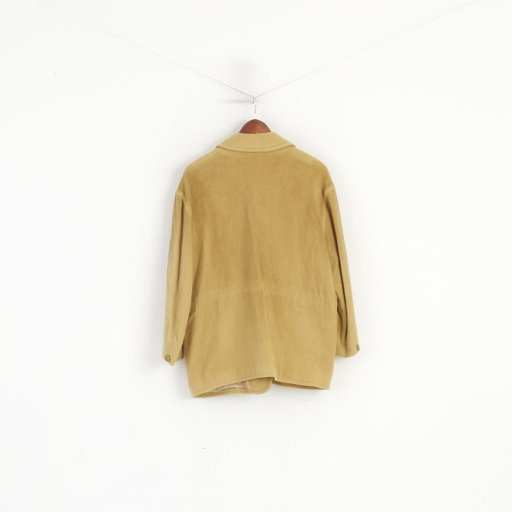 Toni Dress Women 46 XL Jacket Mustard Wool Cashmere Vintage Oversize Double Breasted Top