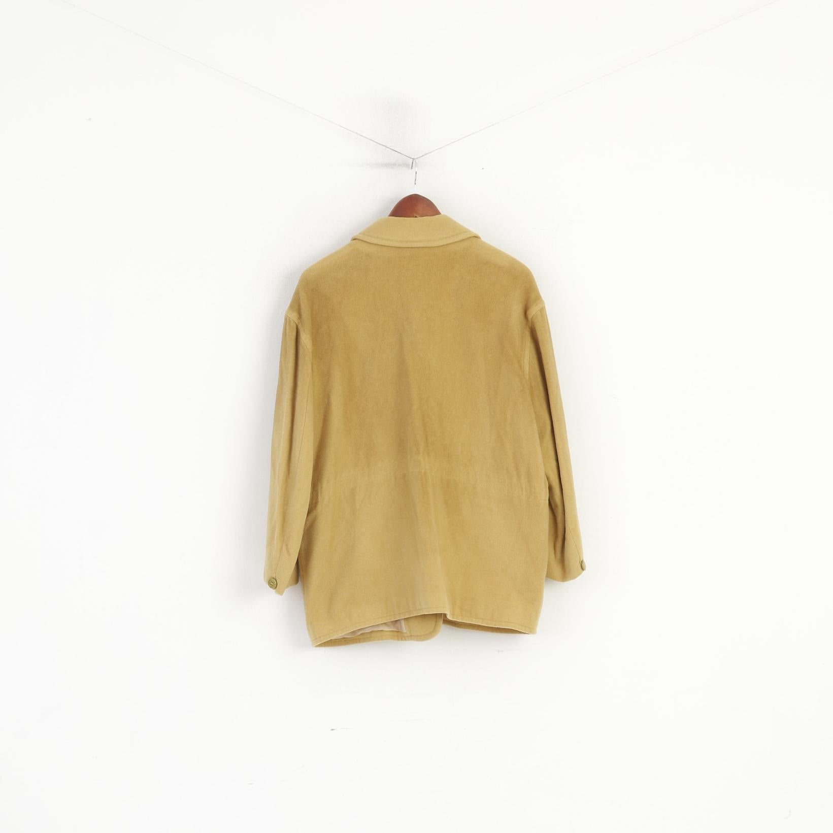 Toni Dress Women 46 XL Jacket Mustard Wool Cashmere Vintage Oversize Double Breasted Top