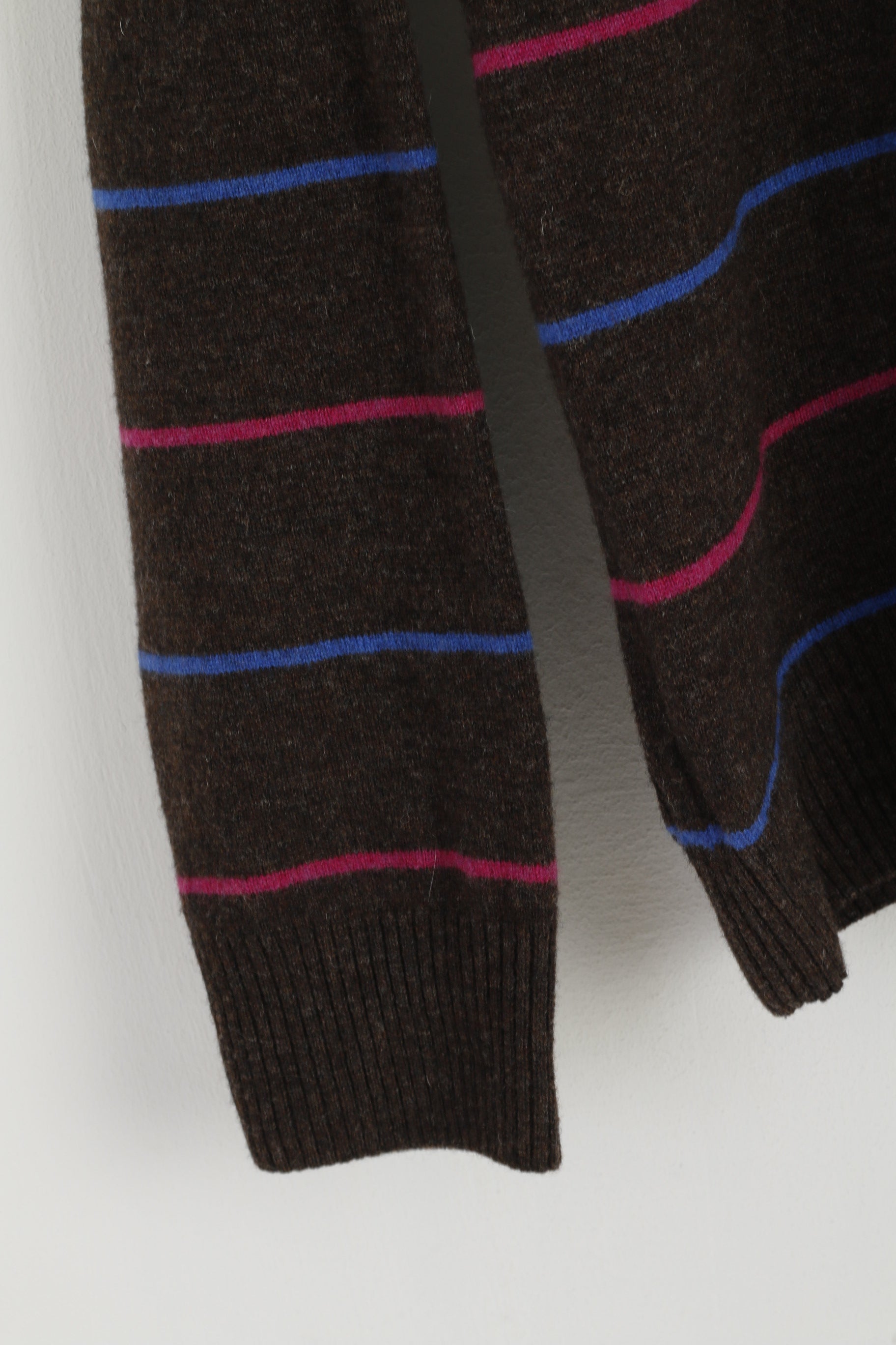 GANT Femmes M Jumper Marron Rayé Laine Ras Du Cou Pull Doux