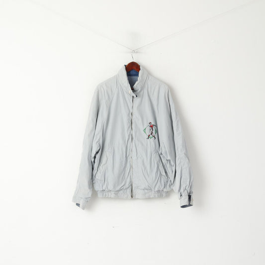 Giacca Marlboro Classics da uomo 54 L Bomber con cappuccio nascosto in cotone grigio blu su due lati