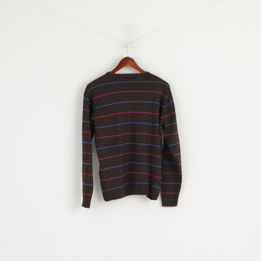 GANT Maglione da donna M Maglione girocollo in lana a righe marrone morbido