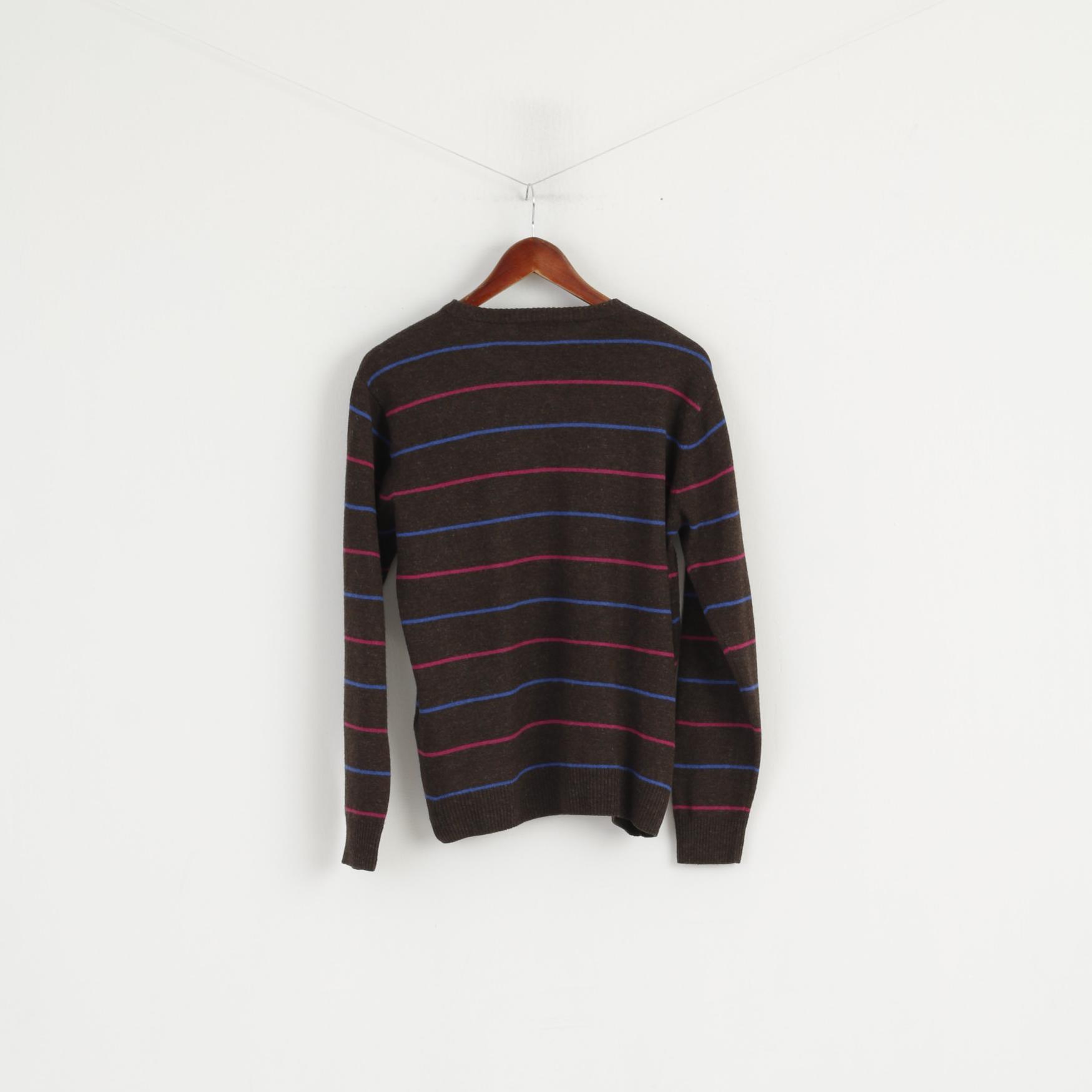 GANT Maglione da donna M Maglione girocollo in lana a righe marrone morbido