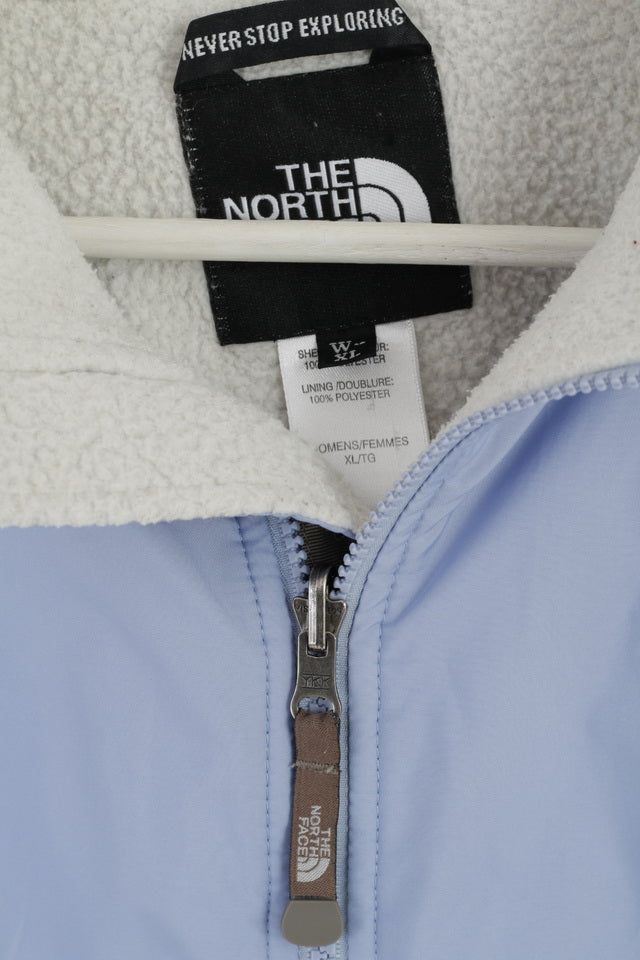 The North Face Womens XL Jacket Blue Fleece Lined Vintage Full Zipper Outdoor Top