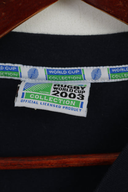 Coper T-Shirt XXL pour Homme Bleu Marine Coupe du Monde de Rugby 2003 Haut Officiel IRB Australie