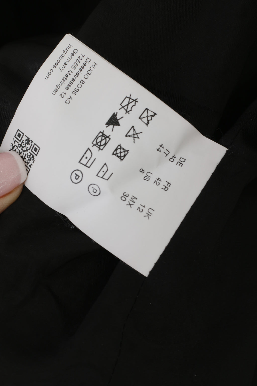 Giacca Hugo Boss da donna 8 12 S Giacca con cerniera bordata in tweed bouclé nero marrone