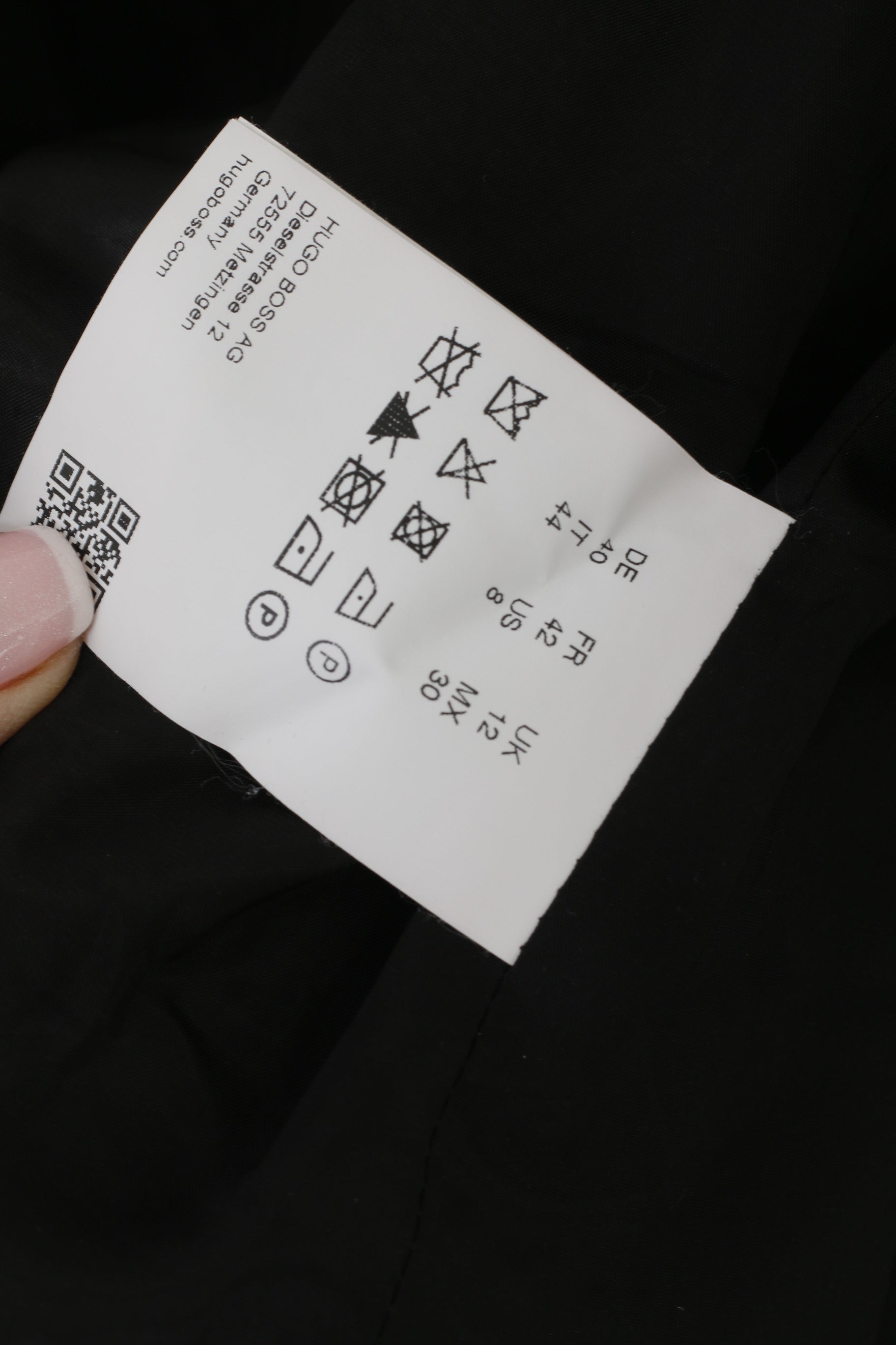 Giacca Hugo Boss da donna 8 12 S Giacca con cerniera bordata in tweed bouclé nero marrone