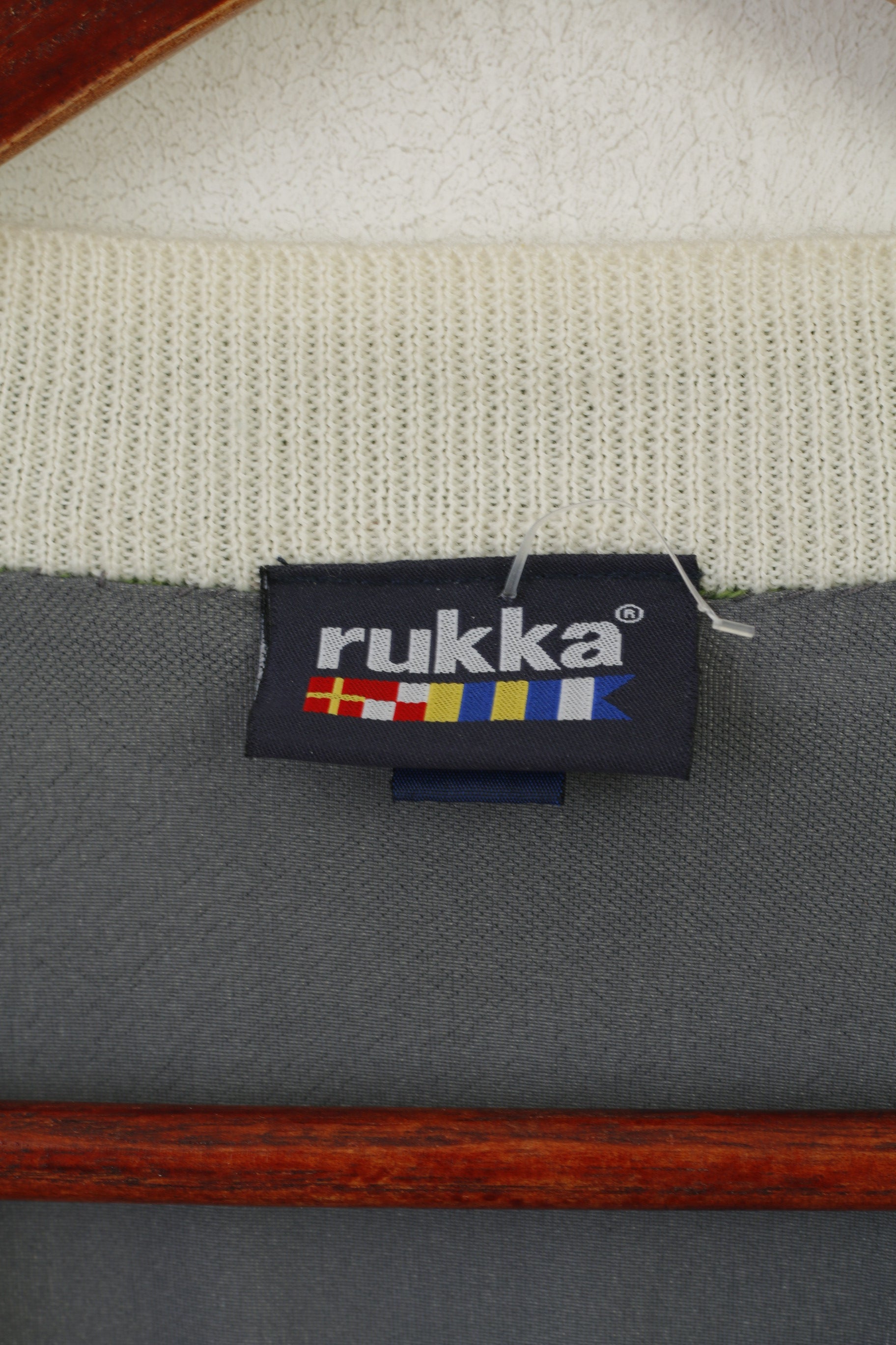 Rukka Men 54 XL (L) Jumper Green Wool Lined Outdoor V Neck Sweater