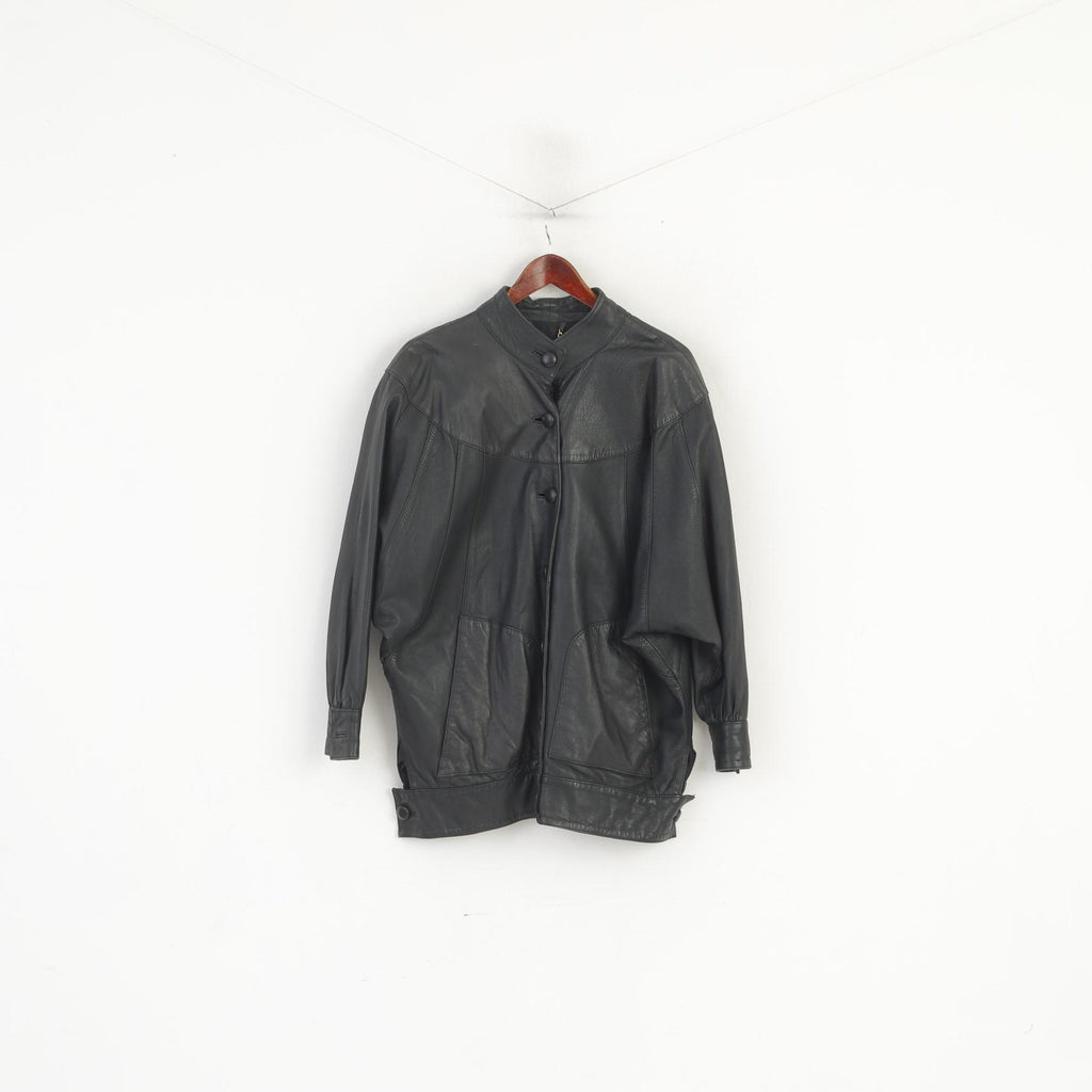 Bufala Moda Veste M pour femme noire vintage à manches chauve-souris et haut à simple boutonnage