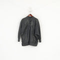 Bufala Moda Veste M pour femme noire vintage à manches chauve-souris et haut à simple boutonnage