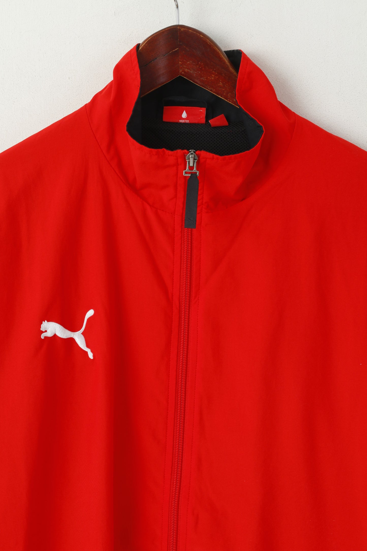 Puma Men L Jacket Red Sportswear Lightweight Full Zipper Activewear Track Top8