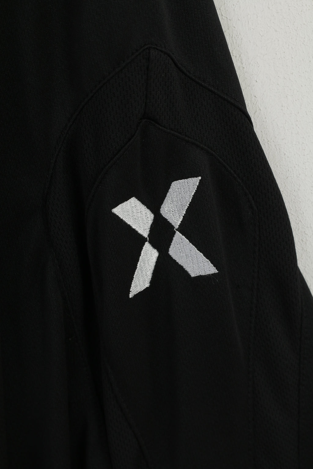 Umbro Men L (M) Polo Shirt Black Shiny Football Long Sleeve Activewear Fit Top