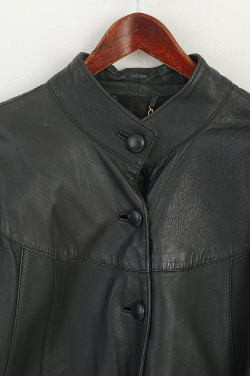 Bufala Moda Veste M pour femme noire vintage à manches chauve-souris et haut à simple boutonnage