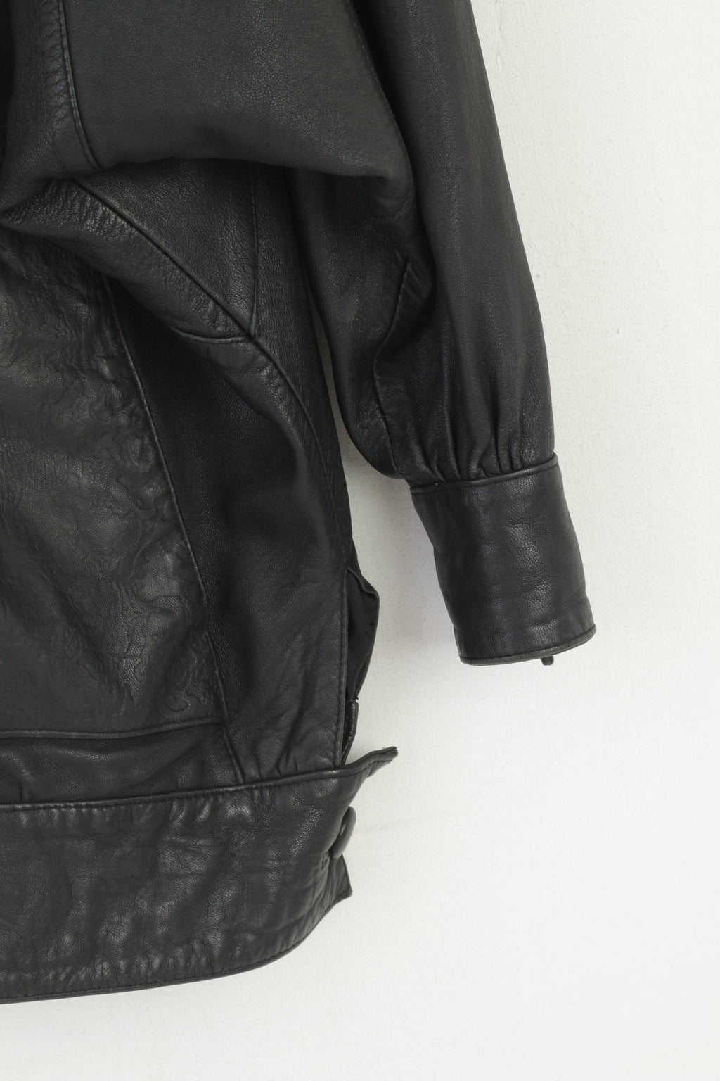 Bufala Moda Veste M pour femme noire vintage à manches chauve-souris et haut à simple boutonnage