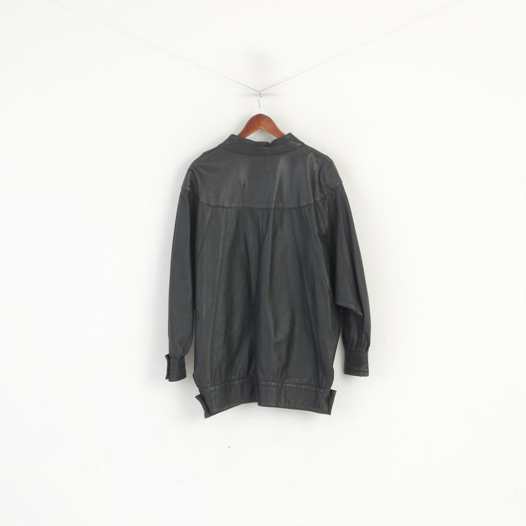 Bufala Moda Veste M pour femme noire vintage à manches chauve-souris et haut à simple boutonnage