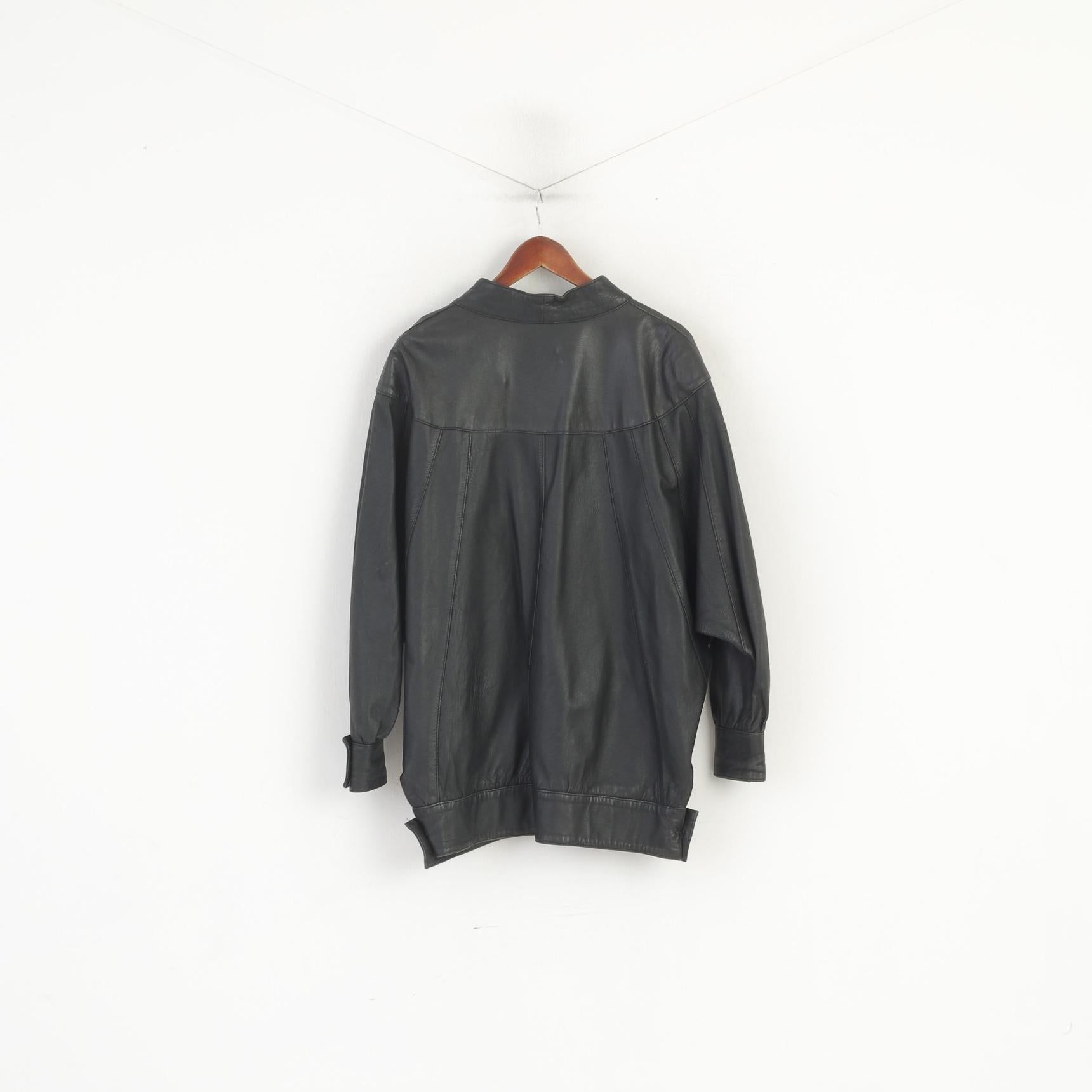 Bufala Moda Veste M pour femme noire vintage à manches chauve-souris et haut à simple boutonnage