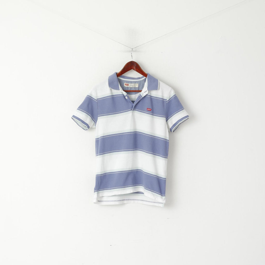Levi's Homme S Polo Violet Rayé Manches Courtes Coton Standard Fit Top
