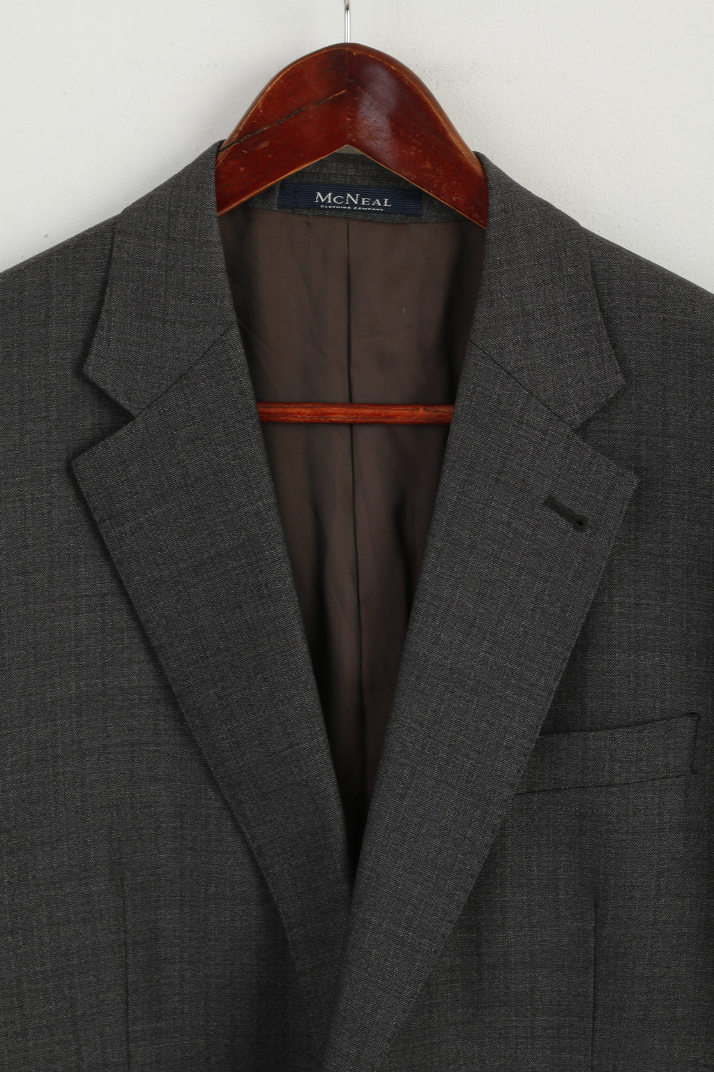 Mc Neal Men 52 42 Blazer Grey 100% Wool George Scott Single Breasted Jacket