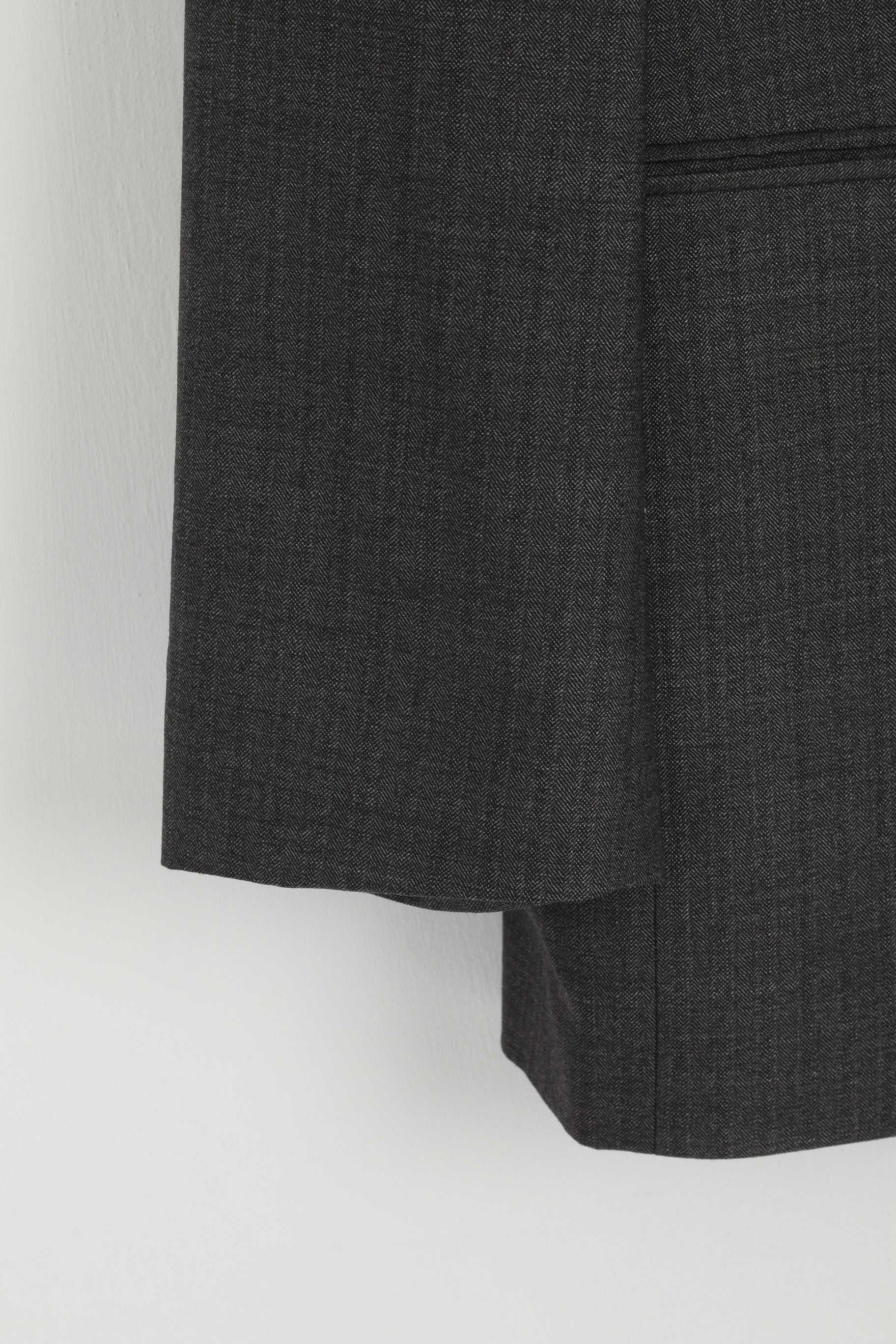 Mc Neal Men 52 42 Blazer Grey 100% Wool George Scott Single Breasted Jacket