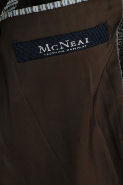 Mc Neal Men 52 42 Blazer Grey 100% Wool George Scott Single Breasted Jacket