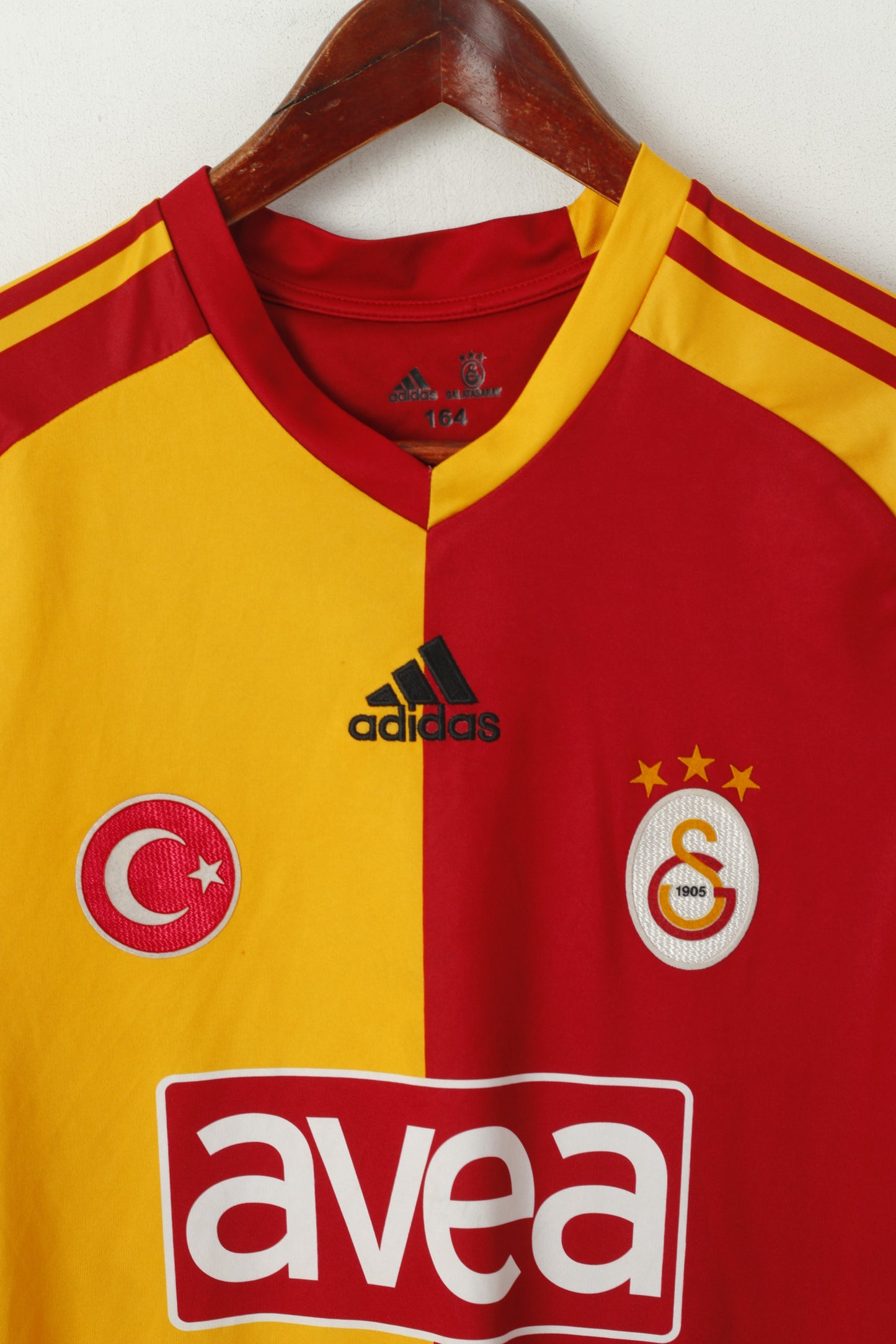 Adidas Youth 164 Shirt Yellow Galatasaray SK Football Club Turkey Jersey Top