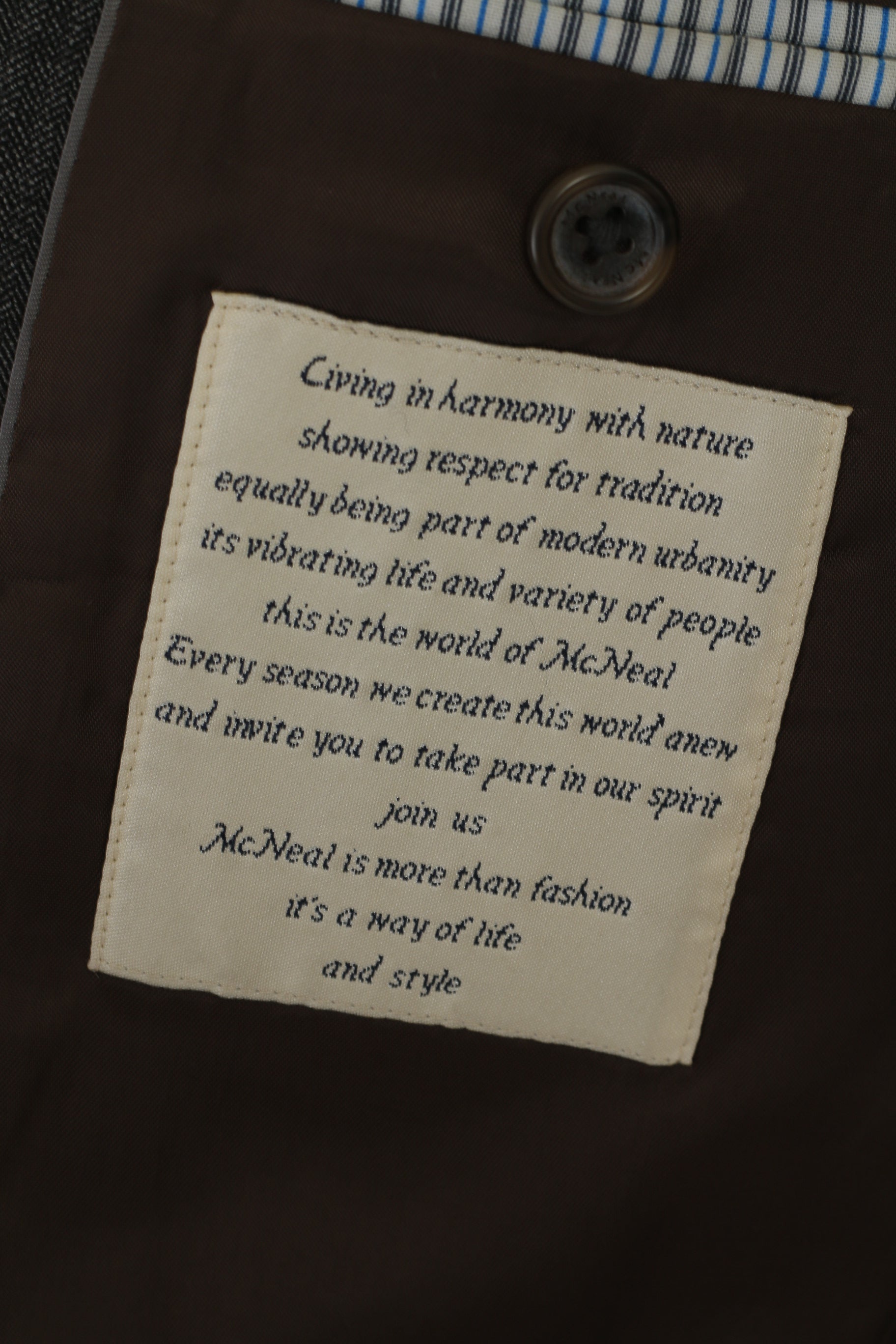 Mc Neal Men 52 42 Blazer Grey 100% Wool George Scott Single Breasted Jacket