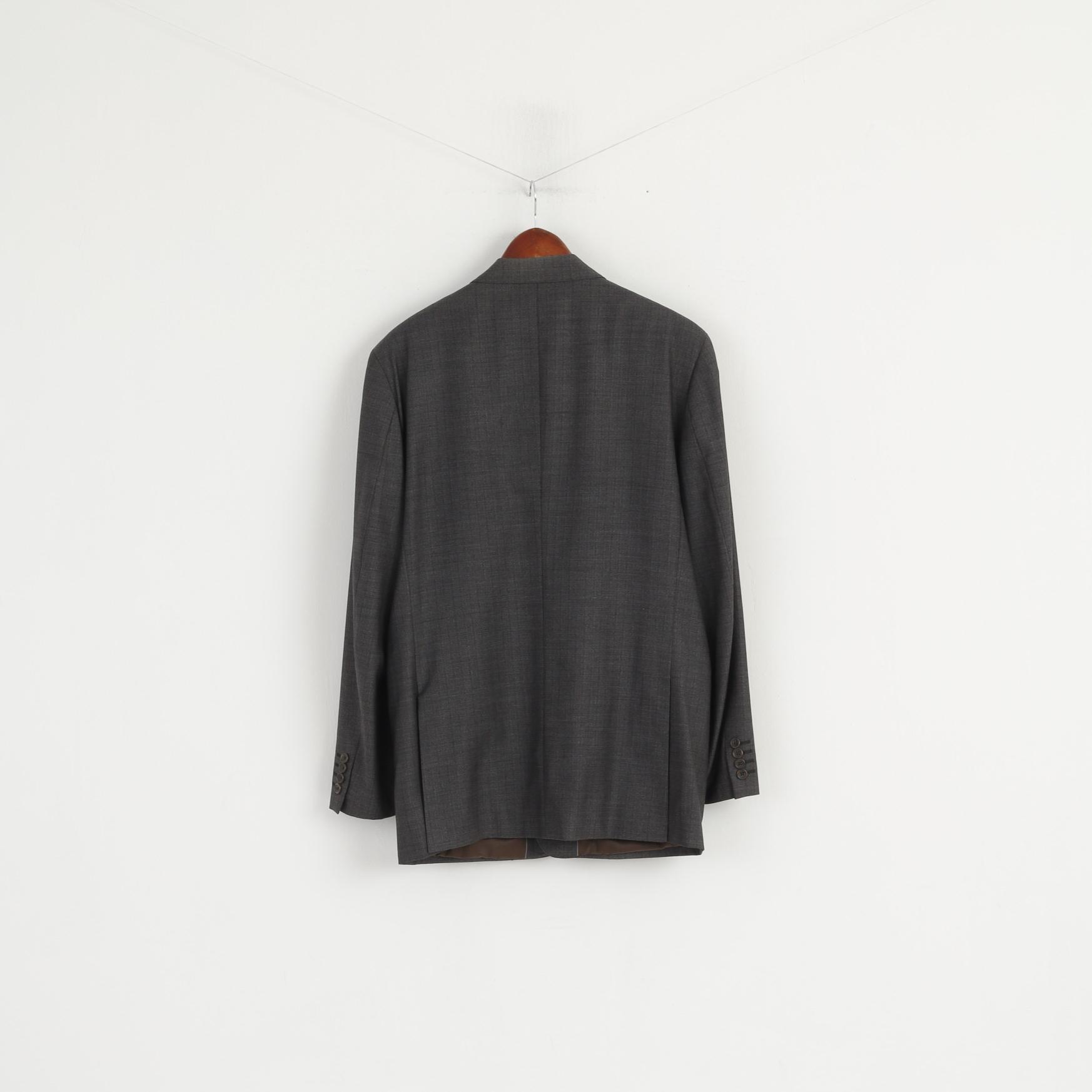 Mc Neal Men 52 42 Blazer Grey 100% Wool George Scott Single Breasted Jacket